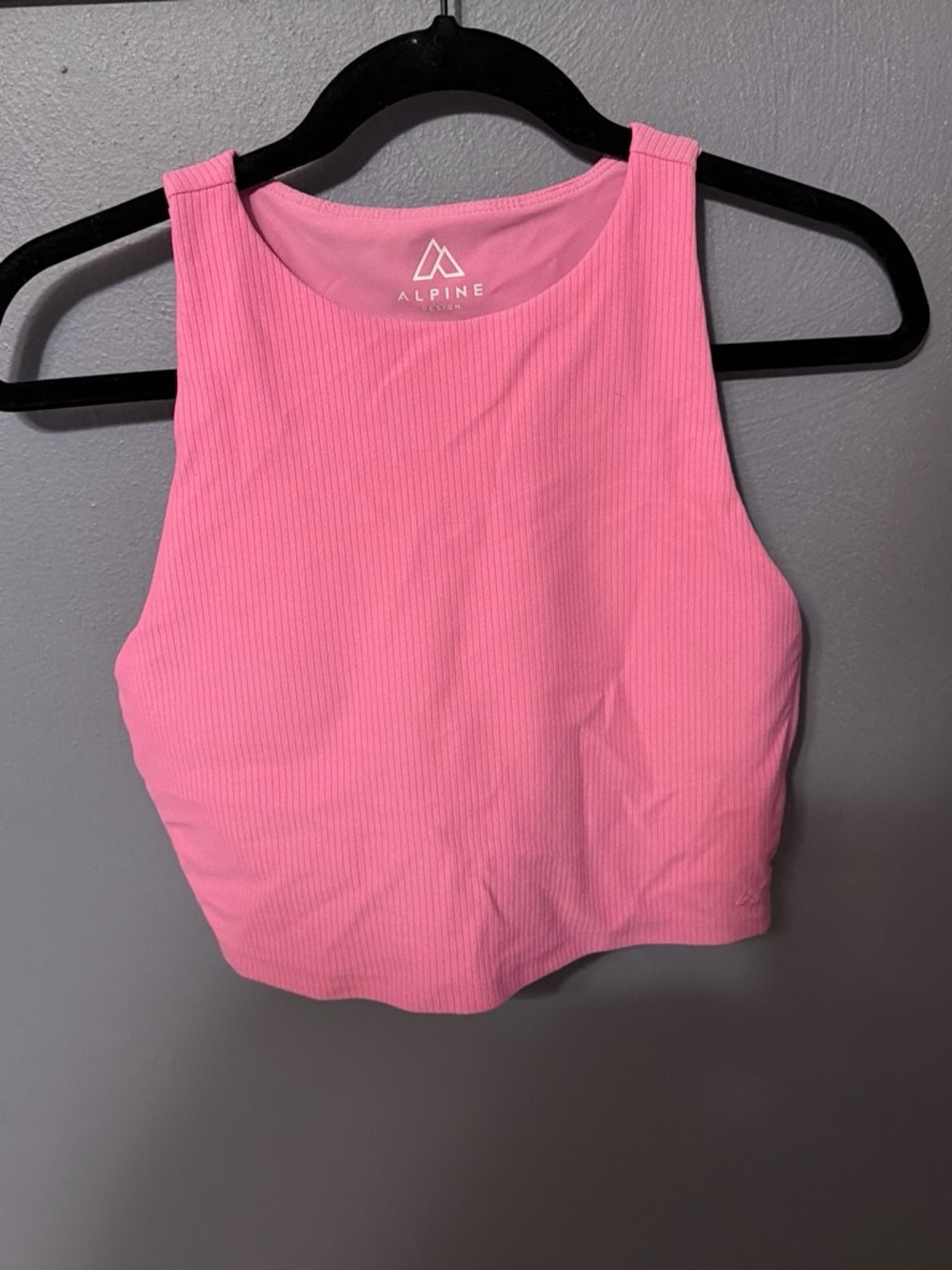 Alpine Bright Pink Ribbed Cropped Tank